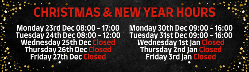 Christmas/New Year Hours 2024